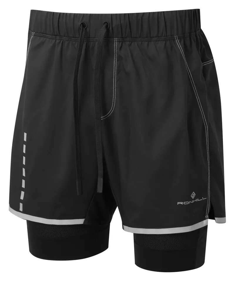 Ronhill Men's Tech Afterhours Twin Short in All Black